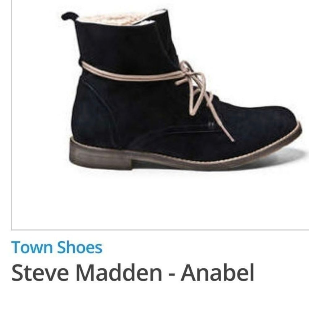 Steve Madden Black Suede Ankle Boots